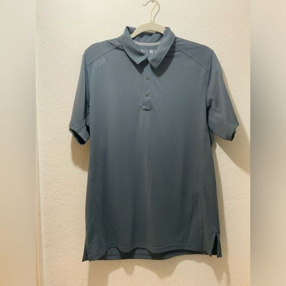 5.11 Tactical Gray Polo Collared Shirt Quarter Snap Button Medium - Picture 1 of 6